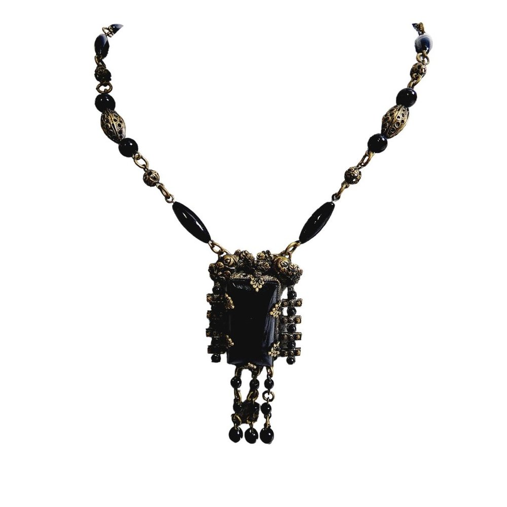 Antique Spectacular Signed Czechoslovakia Necklace (A1428)